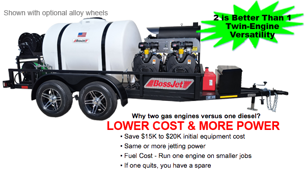 BossJet Max Kohler Powered Trailer Mounted Hot High Flow Jetter