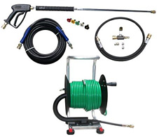 Drain sewer jetter pressure washer hand reel